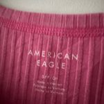 American Eagle Pink Cropped Henley Hey Baby Tee Photo 7
