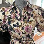 Who What Wear Puff Sleeve Floral Button Front Dress XS Belted Pockets Size XS/S Photo 2