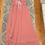 See You Monday Pink Maxi Dress with White Accents Photo 0