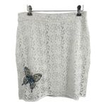 Desigual  White Lace Butterfly Embroidered Skirt Boho 40 EU / 6 US New Photo 5