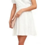 Lulus NWT  white wrap dress L Photo 0