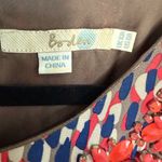 BODEN Cara Dress Blue/Coral/Gray Size 6 Embellished Stones Collar Dolman Sleeves Red Photo 6