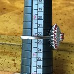 Natural Red Sapphire Moissanite Sterling Silver Ring Size 10 Photo 6