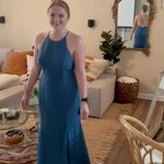 Teal Bridesmaid Dress Blue Size 10 Photo 0