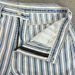 American Eagle  Outfitters Striped High Rise Mom Jean Shorts Blue White 10 Cuffed Photo 7