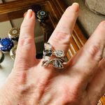 Natural Herkimer Diamond & Meteorite Campo Del Cielo Sterling Ring Silver Photo 3