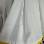 Elegant White Skater Skirt with Yellow and Black Details Size 12 Photo 3