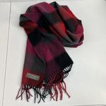 Scarf 100% Cashmere Multi Plaid Fringe Trim Classic Scotland Luxurious One Size Black Photo 4