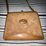 Gabrielli Floral Purse Vintage Brown Leather Trim Shoulder Bag Retro Brown Photo 0