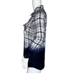 Tolani  Shirt Womens Small White‎ Blue Plaid Dip Dye Preppy Cabincore Campcore Photo 2