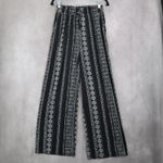 Joe Benbasset  Black Geometric Wide Leg Boho Pull On Trousers Pant L Large Photo 1