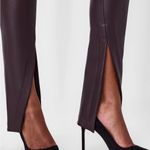 Spanx NWT  Leather-Like Front Slit Legging cherry-chocolate size Small vegan Photo 2