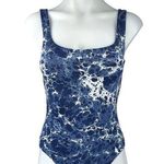 Aritzia Babaton Blue White Tie Dye Sleeveless Cami Tank Contour Bodysuit Top S Photo 0