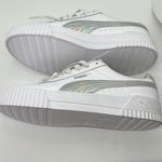 Puma  Carina Iridescent High Platfrom Low Top Sneakers White/Silver Women's  8.5 Photo 3