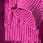 Ralph Lauren vintage pink 100% cotton cable knit mock neck sweater Preppy Size L Photo 4