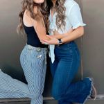 Altar'd State Striped Flare Jeans Photo 2