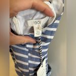 1901  Cropped Halter Jumpsuit Color Striped Chambray & White Size 12 Petite Photo 7