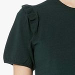 Lark & Ro Women's Ruffle Shoulder Sweater dark green Sz medium Photo 5