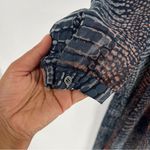 Mint Velvet Sheer Snake Print Fit & Flare Trapeze Asymmetrical Midi Dress 18 Blue Photo 6