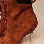  Shoes Good American Brown Suede Booties Lace Up Stiletto Size 8.5 Photo 8