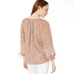 Lucky Brand Printed Vivienne Top- Tan Multi- Size Medium- NWT Photo 1