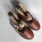 Dr. Martens 1460 Serena Faux Fur Lined Farrier Leather Combat Boots - Saddle Tan Photo 6