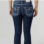 Miss Me SKINNY DARK WASH JEANS SADDLE STITCH POCKET RED,WHITE AND BLUE SZ 27 Photo 1