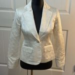 Sutton Studio Ivory Quilted Silk Evening Dress Blazer sz 2 Petite Jeweled Button Photo 0