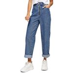 Topshop Zed Exposed Zipper High Waist Straight Leg Jeans Blue 28 Skater Photo 3