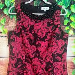 Teri Jon by Rickie Freeman Cocktail Sheath Dress Size 12 Floral Beaded Midi Black Photo 1