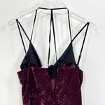 Splendid  Purple Black VNeck Crushed Velvet Cami Dress Photo 13