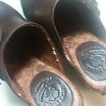 Lucky Brand  Leather Heeled Clogs Photo 3