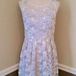 Silver & Ivory Floral Lace & Sequins Cocktail Party ModCloth Dress by Decode 1.8 Size 6 Photo 0