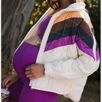 Free People FP Movement x Hatch NWT Ivory Chevron Combo Printed Maternity Puffer Jacket Photo 1