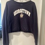 Georgetown Cropped Navy Sweatshirt Blue Size M Photo 0