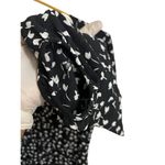 Talbots   Black White Ditzy Floral Pattern Dress Sz 2 Long Sleeves Modest Office Photo 4