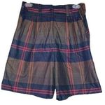 Vintage Just Class Plaid Tartan Shorts 1980s 1990s 28 Inch Waist 100% Cotton Photo 0
