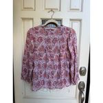 Lucky Brand Paisley Print Tassel Tie Blouse Bohemian Festival Top Size Medium Photo 1