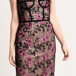 Milly  Bustier‎ Corset Knee Length Floral Appliqué Dress Sz 6 Photo 0