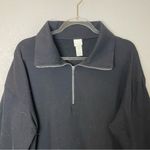 H&M  BASICS Black Quarter-Zip Pullover Oversized Black Dress Size L Photo 1