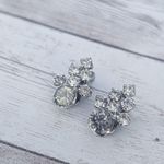 Vintage Clip On Earrings Clear Gems Photo 1