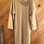 Simple by Suzanne Betro long sleeve tan ribbed turtleneck maxi sweater dress Size L Photo 2