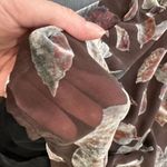 Vintage Collezioni Italy Velvet Burnout Semi Sheer Silk Top Medium Leaves Brown‎ Brown Photo 6