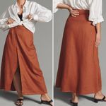 Anthropologie By  Linen Maxi Wrap Skirt in Rust Womens Size 22🧡 Photo 1