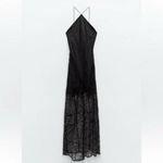 ZARA  NWT black sheer mesh overlay maxi dress Photo 4