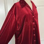 Vintage Y2K velvet beaded button down shirt Red Size XL Photo 8