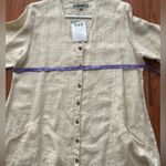 Flax  Natural Linen Button-Front Top Size Medium NWT Photo 3