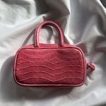 Liz Claiborne Mini Vintage Pink Faux Alligator Pink Diva Barbie Tiny Handbag Tote Photo 1