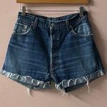 Levi's Vintage Levi’s 501 Distressed Dark Wash Cut Off Denim Shorts 27-28” Waist GUC Photo 0