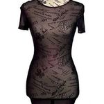 Icon Swim Mesh Sheer Bodycon Mini Dress Bondage Goth Grunge Steampunk Witchy S Black Photo 0